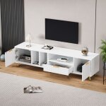 Meuble tv, 2 portes, 1 tiroir, espace de rangement ouvert, sjour 180x40x41cm, blanc
