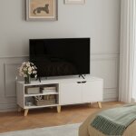 Meuble tv 2 portes, avec �tag�res r�glables, longueur 140 cm, pour t�l�visions 60 pouces, salon, salle ...