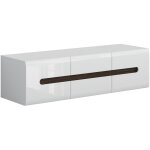 Petits - meubles - meuble tv 2 portes 2 tiroirs 150 cm darrel blanc laqu et bois