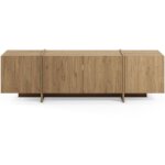 Meuble tv 4 portes dcor chne 180 cm - owen