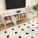 Meuble tv 4 portes avec rangement, meuble bas, adapt� au salon et � la chambre, 5 pieds, 170�36�54cm, ...