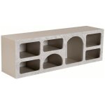 Meuble tv avec 7 niches - effet marbre gris - luela