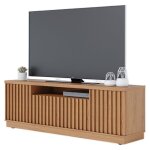 Beaux meubles pas chers - meuble tv 70 pouces ch�ne 4 portes 7 niches 6 roulettes l 180 h 61. 4 p 42. ...