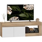Meuble tv d'angle banc t�l�vision jusqu'� 40 pouces avec 2 placards et 3 niches 90 x 90 x 45 cm ch�ne ...