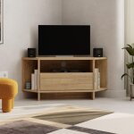 Meuble tv d'angle chne 95. 7x35. 4x45. 3h viva