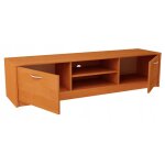Meuble tv aulne - banc tv, table tv avec 2 portes et 2 tagres - 160 x 41 x 36 cm