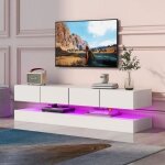 Meuble tv aver 2 armoires et 4 grands tiroirs meuble mural tv � �clairage led 16 couleurs pour t�l�viseurs ...