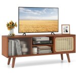 Meuble tv en bambou avec 4 compartiments pour tv 55 , 4 pieds en bois massif, 2 portes coulissantes en ... Meuble tv en bambou avec 4 compartiments pour tv 55 , 4 pieds en bois massif, 2 portes coulissantes en ...