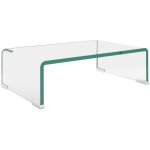 Meuble tv?banc tv?armoire tv / pour moniteur 40x25x11 cm verre transparent cfw231735