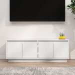 Design in - meuble tv, banc tv moderne, meuble de rangement blanc 110x34x40 cm bois de pin massif cfw507479 ...