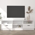 Design in - meuble tv, banc tv moderne, meuble de rangement blanc 150x33, 5x45 cm bois d'ing�nierie cfw961838 ...