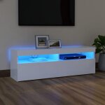 Design in - meuble tv, banc tv moderne, meuble de rangement avec lumi�res led blanc 120x35x40 cm cfw615731 ...