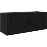 Meuble tv?banc tv moderne?meuble de rangement mural ch�ne noir 100 x 34, 5 x 40 cm bois d'ing�nierie ...