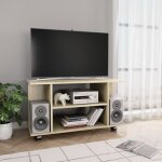 Meuble tv , banc tv, meuble de rangement et roulettes chêne sonoma 80x40x45 cm bois ingénierie con47019 ... Meuble tv , banc tv, meuble de rangement et roulettes chêne sonoma 80x40x45 cm bois ingénierie con47019 ...