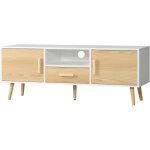 Meuble tv banc tv support tv pour t�l�vision jusqu'� 46 pouces style scandinave avec 1 tiroir, 2 placards, ...