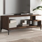 Maison chic - meuble tv - banc tv - meuble tl bois d'ingnierie et acier enduit de poudre 612016