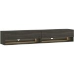 Skraut home - meuble tv, banc tl, grand espace de rangement, 180, led, meubles de salon, style moderne, ...
