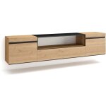 Skraut home - meuble tv, banc tl, grand espace de rangement, 200x45x35cm, pour les tv jusqu' 80', ...
