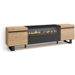 Skraut home - meuble tv, banc tl, grand espace de rangement, 200x57x35cm, pour les tv jusqu' 80', ...