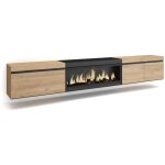 Skraut home - meuble tv, banc télé, grand espace de rangement, 288x45x35 cm, tv grand format, cheminée ... Skraut home - meuble tv, banc télé, grand espace de rangement, 288x45x35 cm, tv grand format, cheminée ...