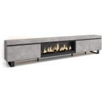 Skraut home - meuble tv, banc tl, grand espace de rangement, 288x57x35 cm, tv grand format, chemine ...
