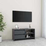 Meuble tv - banc tv - meuble télé gris 80x31x39 cm bois de pin massif 680564 Meuble tv - banc tv - meuble télé gris 80x31x39 cm bois de pin massif 680564