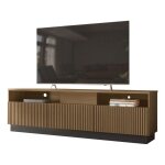 Meuble tv bar 75 pouces 4 portes 5 niches noyer et noir l 200 h 60. 4 p 42 cm Meuble tv bar 75 pouces 4 portes 5 niches noyer et noir l 200 h 60. 4 p 42 cm