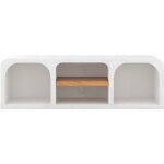 Meuble tv en b�ton blanc cass� 140 cm - fira