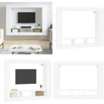 Vidaxl - meuble tv blanc 152x22x113 cm bois d'ingnierie - meubles tv - meuble tv - support tv - meuble ...
