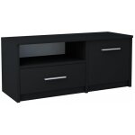 Meuble tv bodo 1d1s noir avec étagère et commode Meuble tv bodo 1d1s noir avec étagère et commode