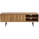 Miliboo - meuble tv en bois clair manguier massif grav et mtal noir l120 cm agra
