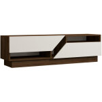 Meuble tv en bois  koza  - 160 x 40 x 45 cm - noyerblanc