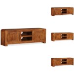 Meuble tv bois massif avec finition miel 120 x 30 x 40 cm - meubles tv - meuble tv - meuble audio - rangement ...