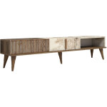 Meuble tv en bois  milan  - 180 x 35 x 40 cm - noyerblanc