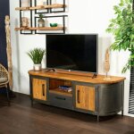 Pier import - meuble tv bois de teck mtal ajour chicago