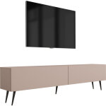 Meuble tv : brun caramel, 170 � 52 � 32 cm, pieds noires