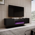 Meuble tv cama furniture onda 180 cm - cheminée électrique, noir Meuble tv cama furniture onda 180 cm - cheminée électrique, noir