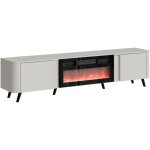 Meuble tv charlotte 203, cachemire + noir, le nombre de portes: 0, nombre de tiroirs: 0, 200x49x39cm, ...