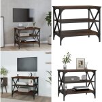 Vidaxl - meuble tv chêne marron 60x40x50 cm bois d'ingénierie - meubles tv - table basse industrielle ... Vidaxl - meuble tv chêne marron 60x40x50 cm bois d'ingénierie - meubles tv - table basse industrielle ...