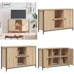 Meuble tv ch�ne sonoma 100x35x65 cm bois d'ing�nierie - meubles tv - meuble tv - support tv - unit� tv ...