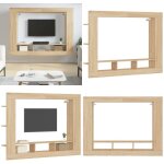 Meuble tv chne sonoma 152x22x113 cm bois d'ingnierie - meuble tv - meuble tlviseur - support tv - ...