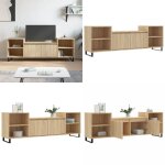 Meuble tv ch�ne sonoma 160x35x55 cm bois d'ing�nierie - meuble tv - meuble t�l�viseur - support tv - ...