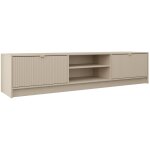 Meuble tv comfivo larmire 104 ? beige ? dimensions 180x40x40cm ? stratifi� et mdf ? ouvertures pour c�bles ...