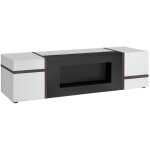 Meuble tv criss avec chemine bio - thanol ? blanc brillant ? l150 cm