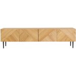 Miliboo - meuble tv design en bois clair chne massif grav et mtal noir 4 portes l180 cm archipel