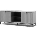 Meuble tv eliza, gris, 150x60cm avec 2 portes, vicco
