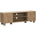 Meuble tv exotique effet bois de manguier 2 portes 155cm pondi Meuble tv exotique effet bois de manguier 2 portes 155cm pondi