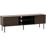 Hhg - meuble tv 278, buffet bas armoire tv, style scandinave mtal bois mlamine mvg 50x150x40cm, brun ...