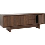 Meuble tv hhg - 911, meuble tv, table tv, meuble bas, commode, tiroirs, m�lamine 51, 5x150x39, 5cm, marron ...