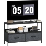 Meuble tv - homcom - pour t�l�viseur jusqu'� 47 pouces - 1 �tag�re, 2 tiroirs pliables - 98 x 29 x 56 ...